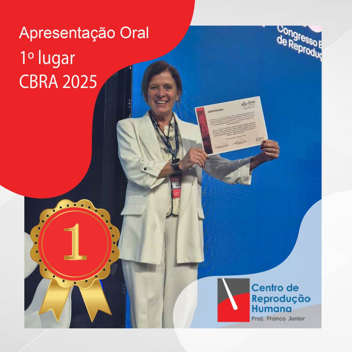 1º lugar Apresentação Oral CBRA 2025